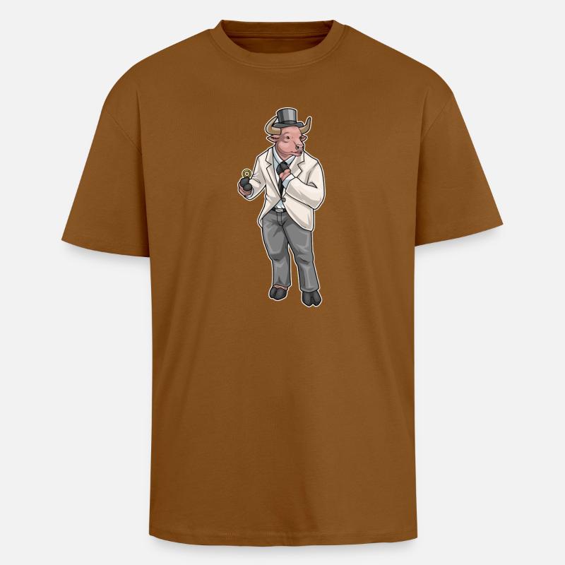 Stier Bräutigam Ehering Hochzeit - Oversized Heavyweight Unisex T-Shirt - Toffee