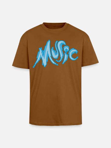 Music - Oversized Heavyweight Unisex T-Shirt - Toffee