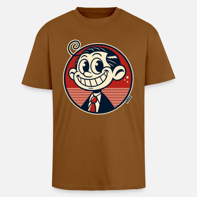 Lustiger kleineer Retro Comic Mann - Oversized Heavyweight Unisex T-Shirt - Toffee