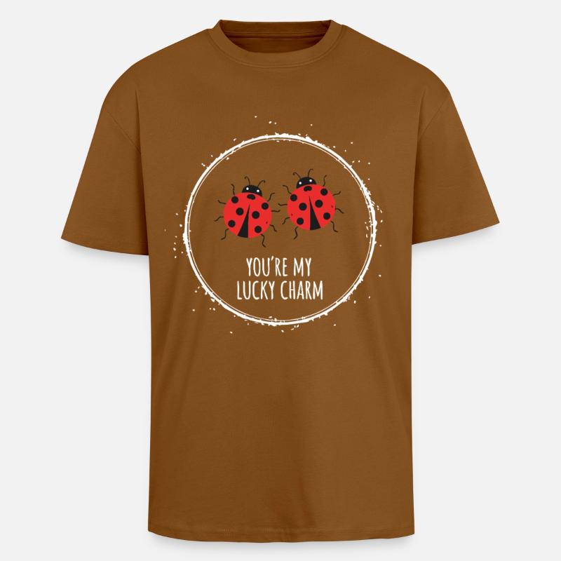 Marienkäfer Glücksbringer Partner Geschenk - Oversized Heavyweight Unisex T-Shirt - Toffee