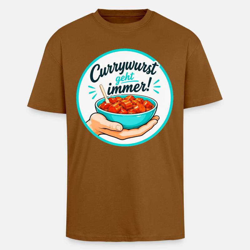 Currywurstesser1 - Oversized Heavyweight Unisex T-Shirt - Toffee