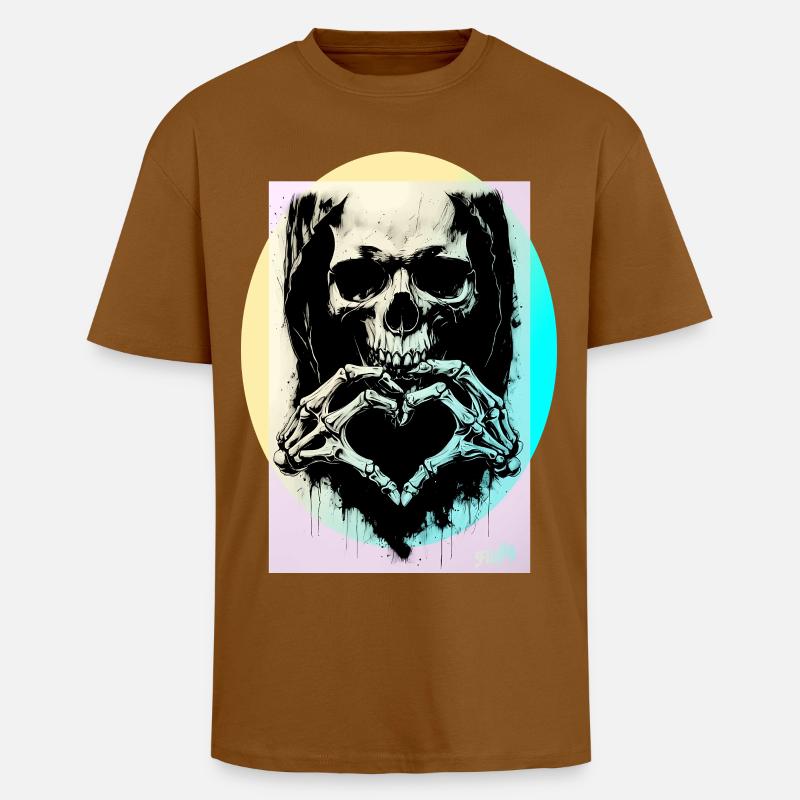 Das Herz des Todes ☠ - Oversized Heavyweight Unisex T-Shirt - Toffee