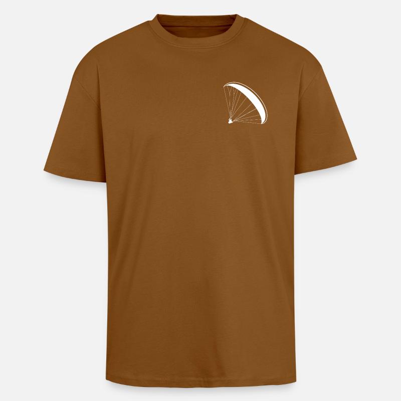 Gleitschirm Pilot Silhouette Paragliding Logo - Oversized Heavyweight Unisex T-Shirt - Toffee