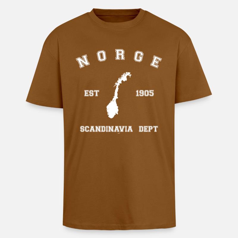 Norge - Oversized Heavyweight Unisex T-Shirt - Toffee