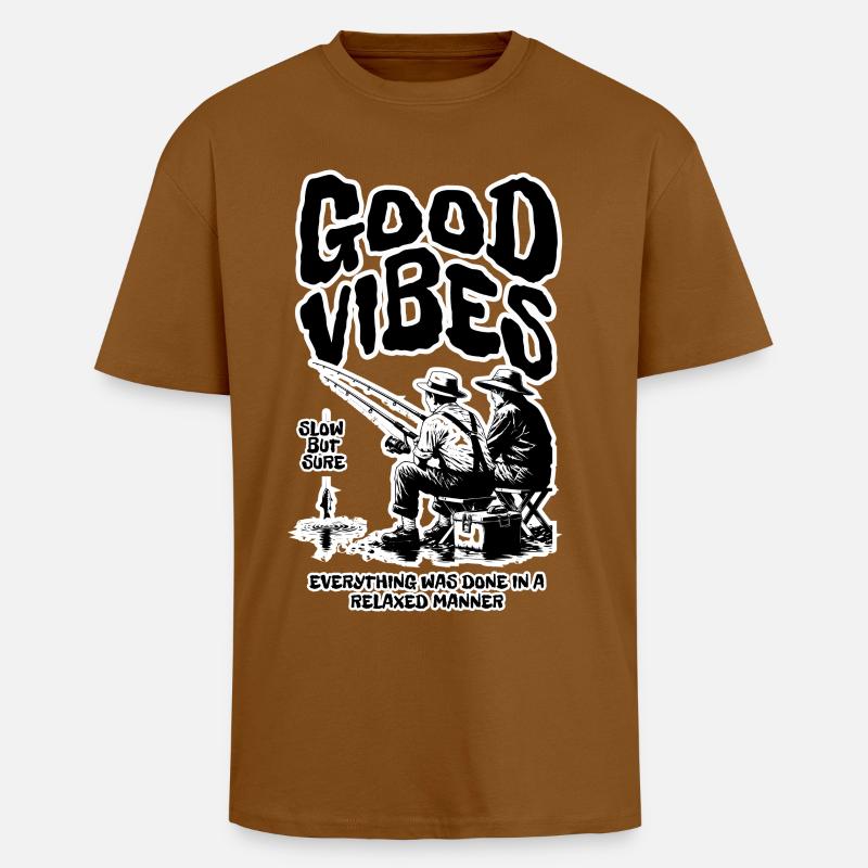 Pêche : Ondes positives - T-shirt unisexe oversize épais - toffee