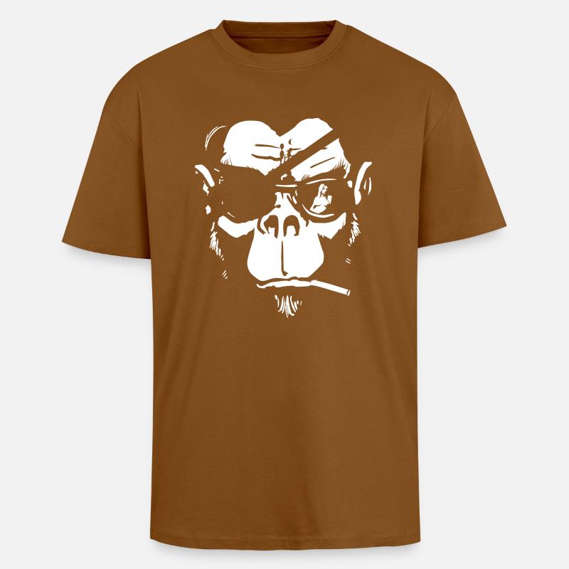 Monkey Mafia - Oversized Heavyweight Unisex T-Shirt - Toffee