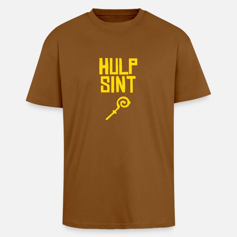 Hulp Sint Sinterklaas - Oversized Heavyweight Unisex T-Shirt - Toffee