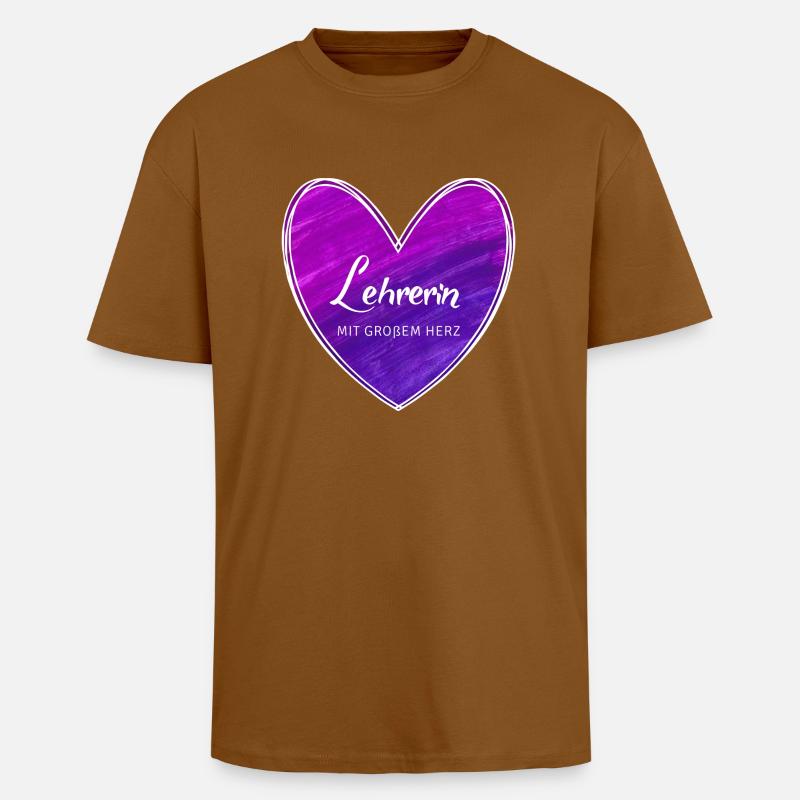 Lehrerin mit großem Herz - Oversized Heavyweight Unisex T-Shirt - Toffee