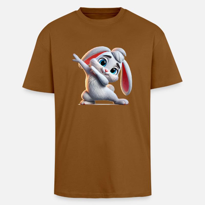 Bande dessinée Bunny Dabbing - T-shirt unisexe oversize épais - toffee