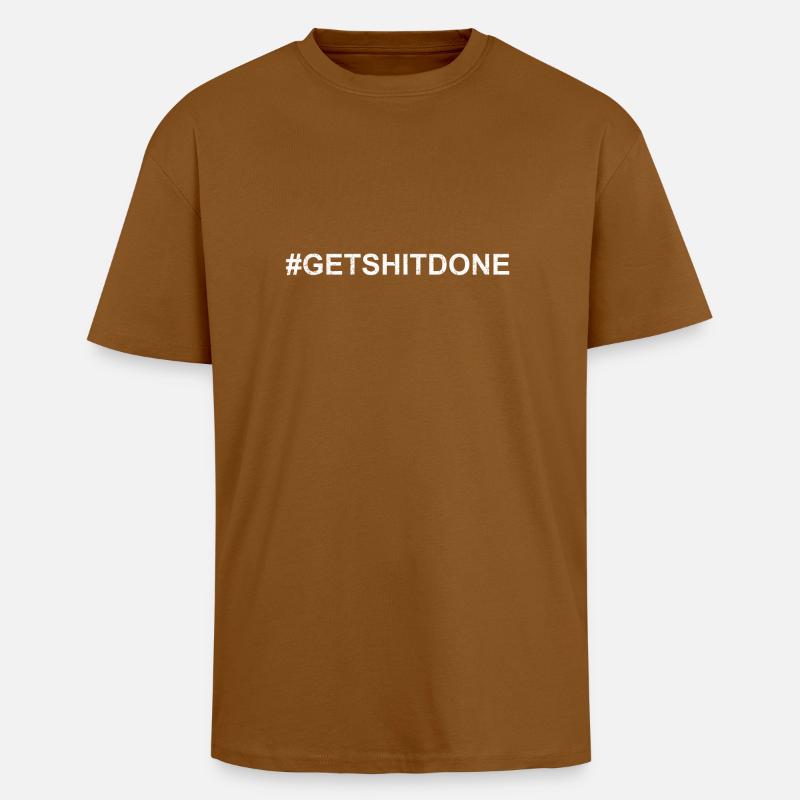 GETSHITDONE White - Oversized Heavyweight Unisex T-Shirt - Toffee