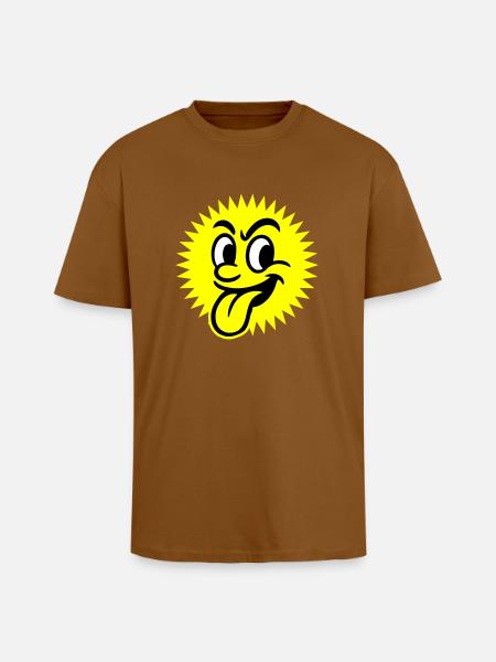 Sun Summer Face - Unisex Oversized Heavyweight T-shirt - toffee