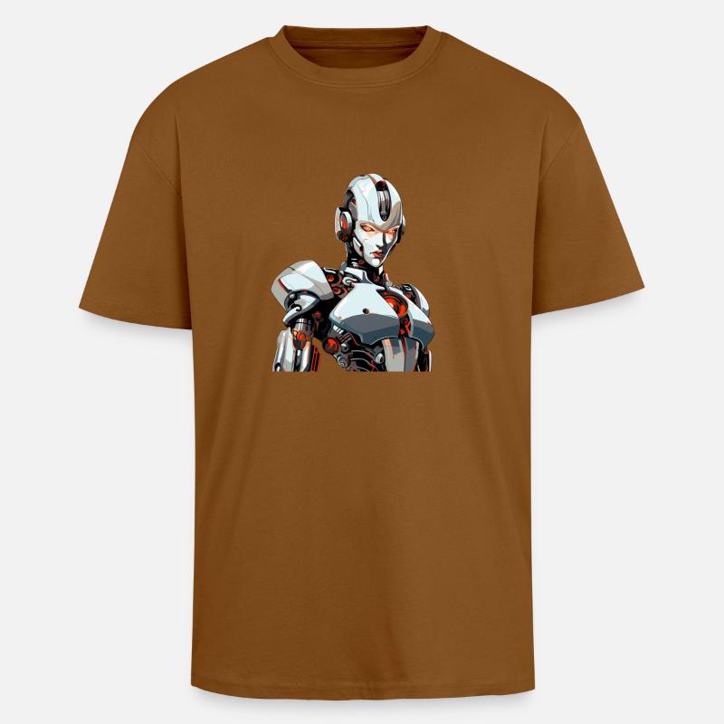 Futuristic Warrior - Oversized Heavyweight Unisex T-Shirt - Toffee