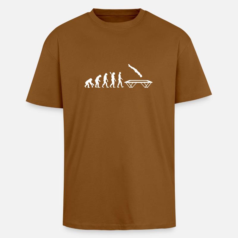 Evolution Trampoline - Unisex Oversized Heavyweight T-shirt - toffee