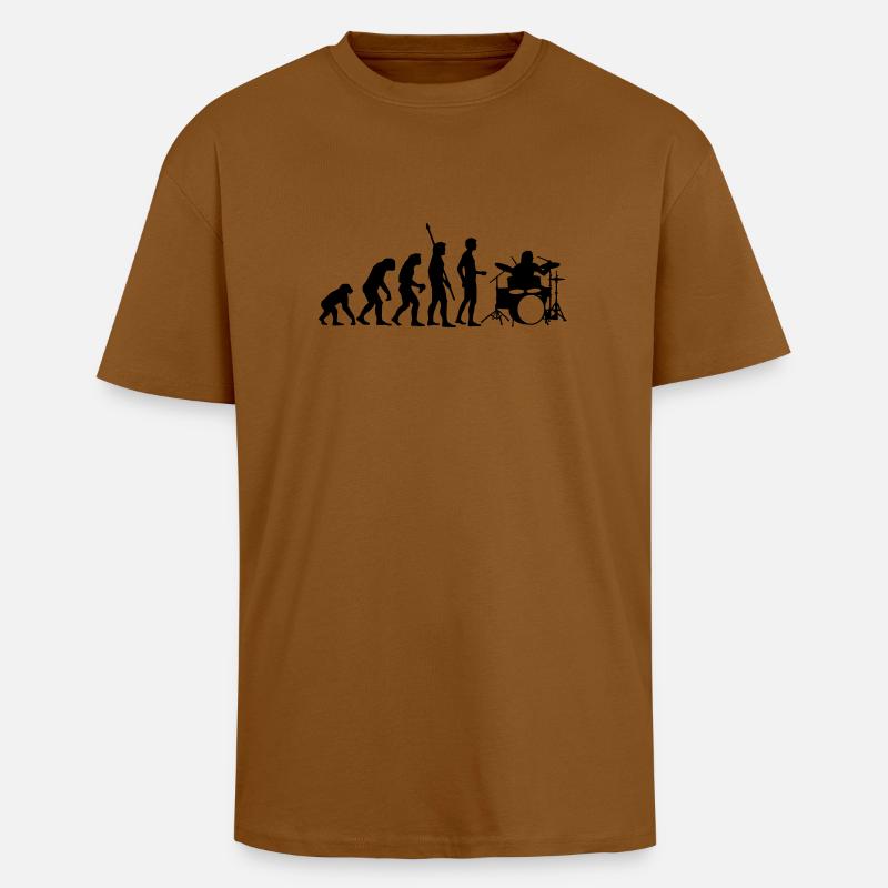 evolution_drummer_b_1c - Unisex Oversized Heavyweight T-shirt - toffee
