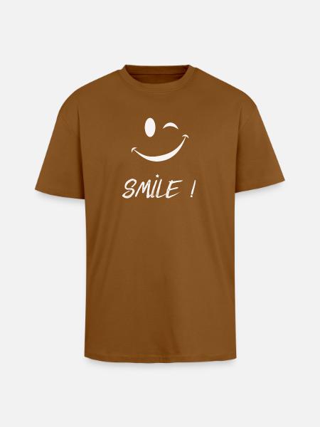 Smile - Unisex Oversized Heavyweight T-shirt - toffee
