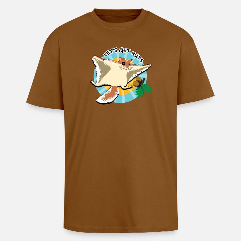 Fliegendes Eichhörnchen - Let es Get Nuts - Oversized Heavyweight Unisex T-Shirt - Toffee