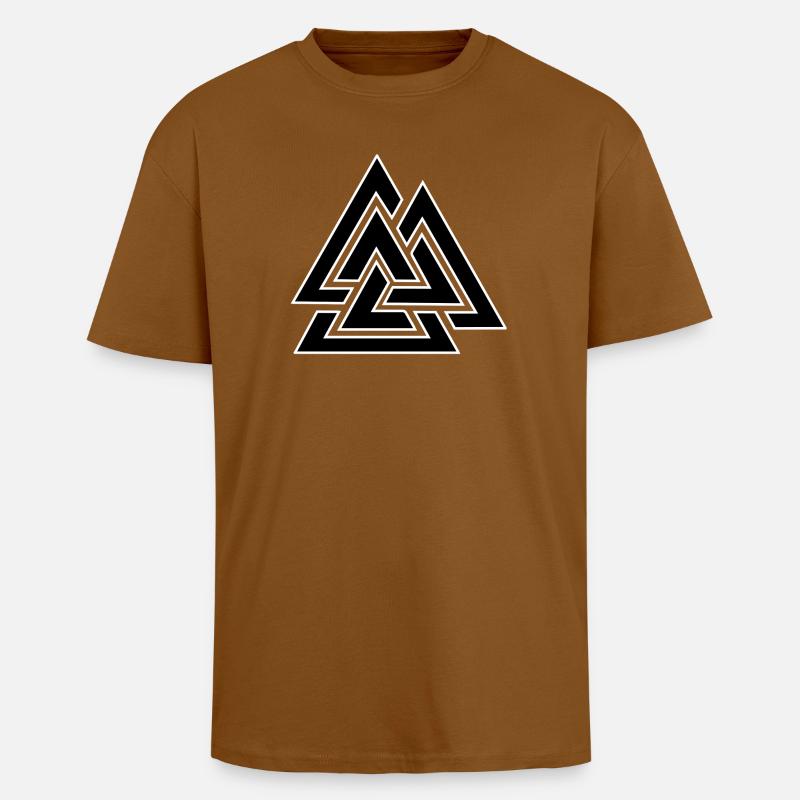 Triangular intertwined pattern - Unisex Oversized Heavyweight T-shirt - toffee