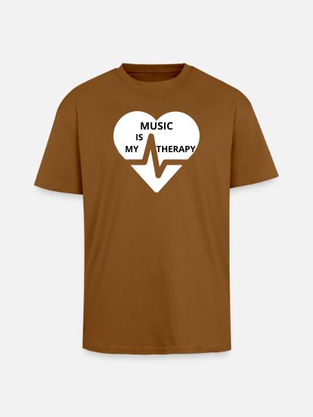 Music Therapy Heart Design - Unisex Oversized Heavyweight T-shirt - toffee