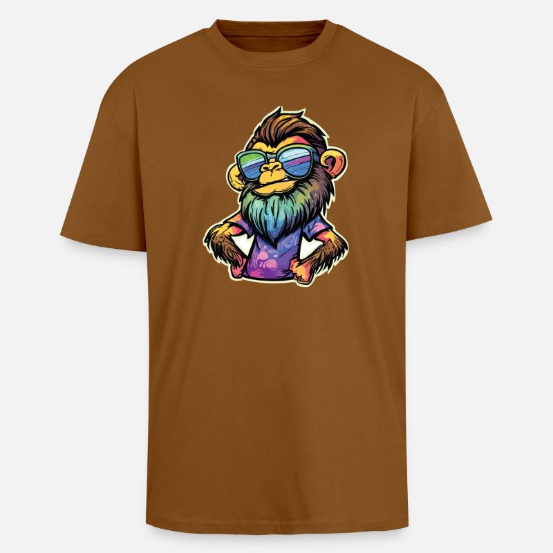 Funky Affe - Oversized Heavyweight Unisex T-Shirt - Toffee