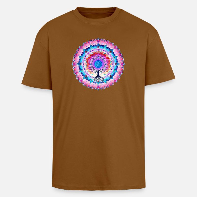 Mandala-Baum der Farben - Oversized Heavyweight Unisex T-Shirt - Toffee