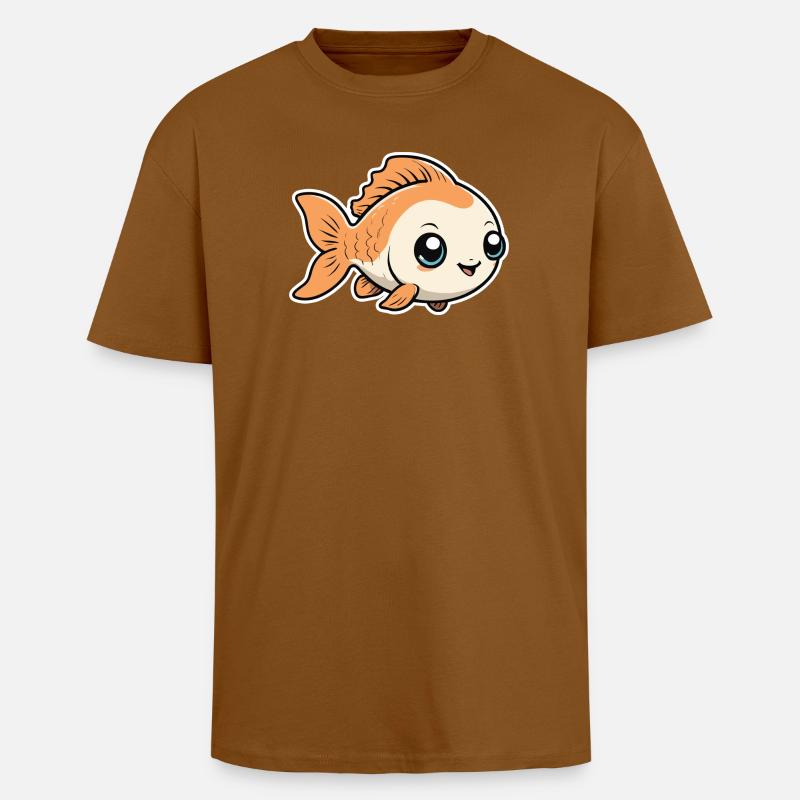 Petit Mignon Bébé Poisson Poisson - T-shirt unisexe oversize épais - toffee