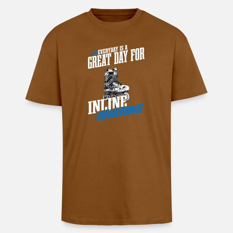 Inline Skating - Oversized Heavyweight Unisex T-Shirt - Toffee