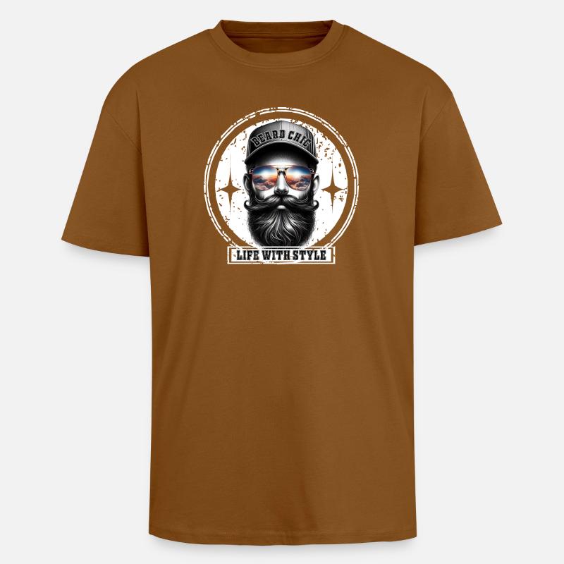 Beard Chic Crépuscule - Oversized Heavyweight Unisex T-Shirt - Toffee