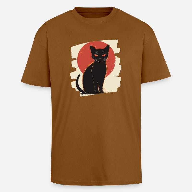 Schwarze Katze - Oversized Heavyweight Unisex T-Shirt - Toffee