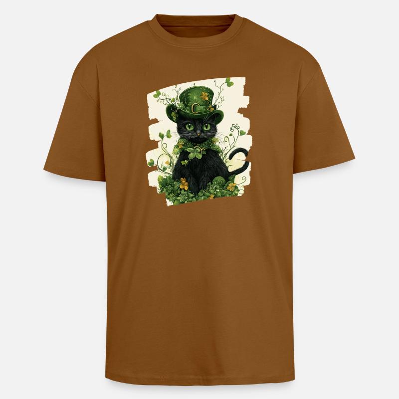 Chat de la Saint-Patrick - T-shirt unisexe oversize épais - toffee