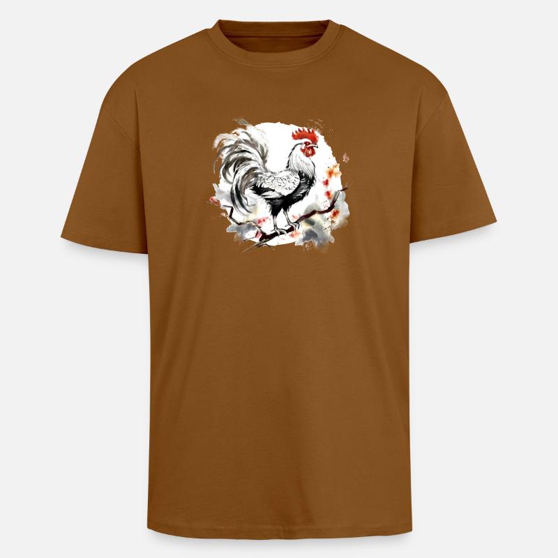 Chinesisches Sternzeichen Hahn - Oversized Heavyweight Unisex T-Shirt - Toffee