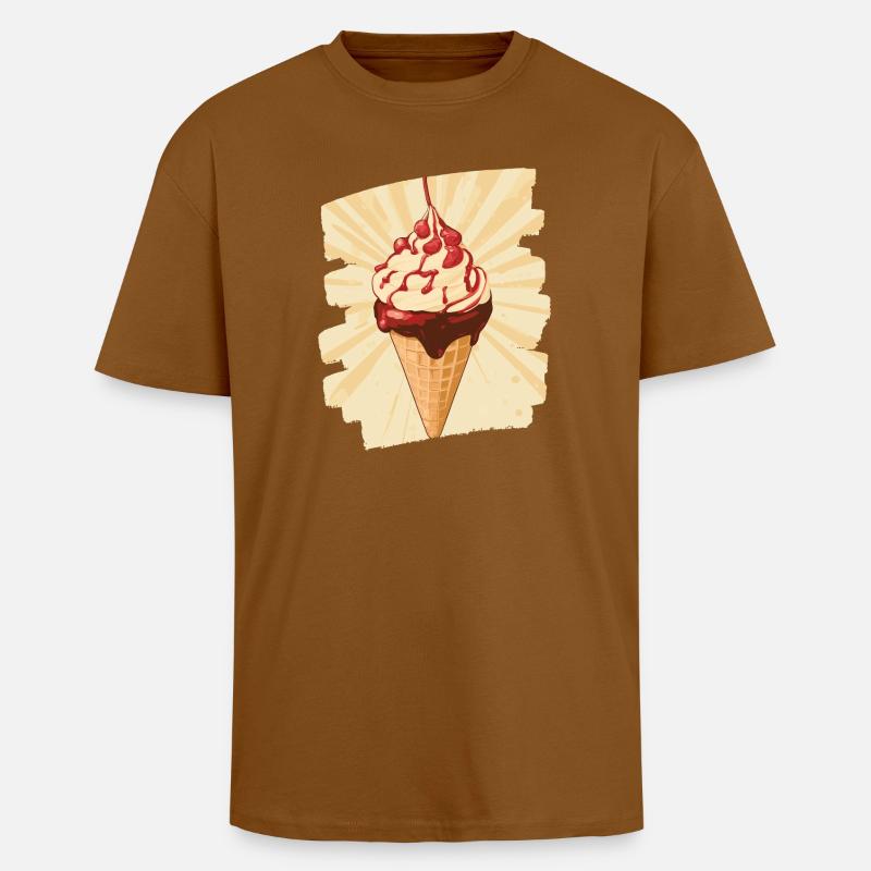 Eiscreme Eis - Oversized Heavyweight Unisex T-Shirt - Toffee