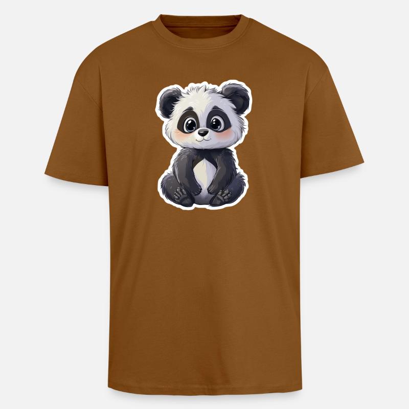 Ours panda mignon - T-shirt unisexe oversize épais - toffee