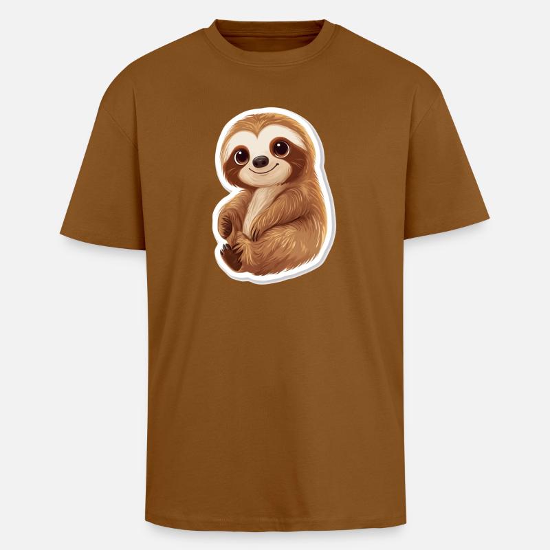 Faultier - Oversized Heavyweight Unisex T-Shirt - Toffee