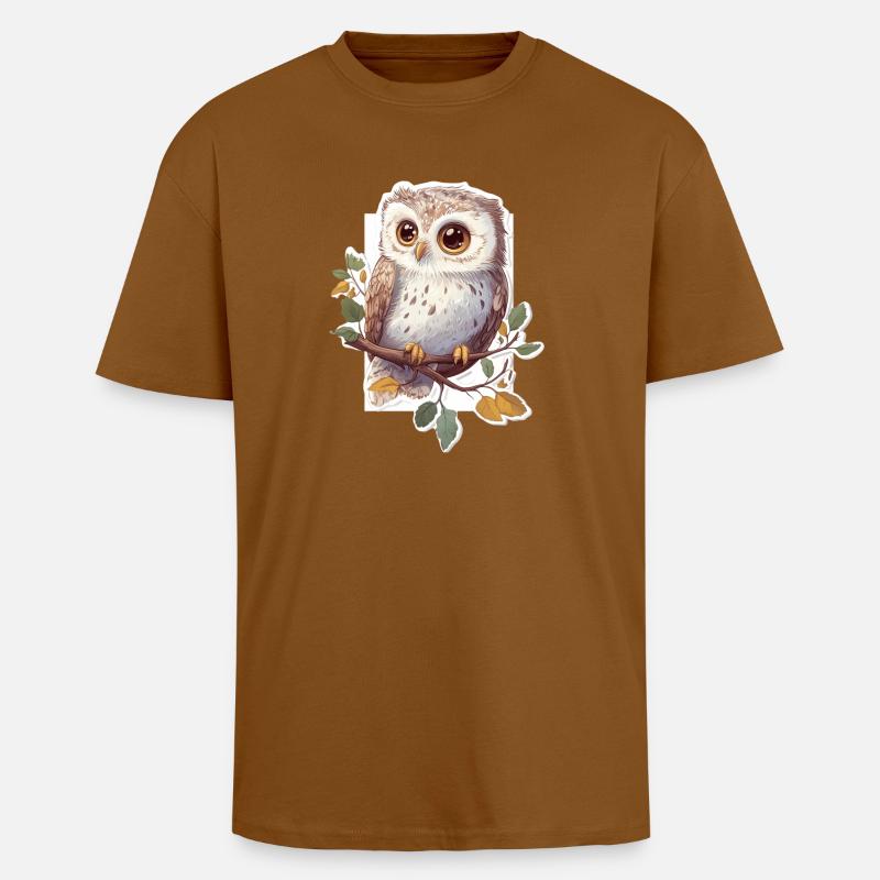 Eule - Oversized Heavyweight Unisex T-Shirt - Toffee