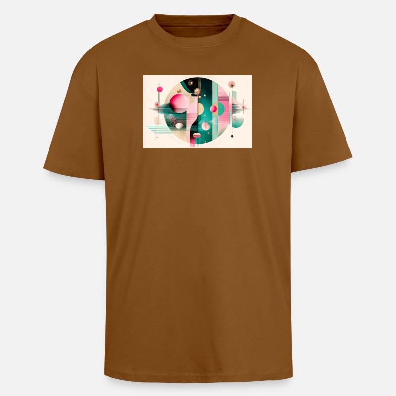 Abstract composition with chromatic flight - Unisex Oversized Heavyweight T-shirt - toffee