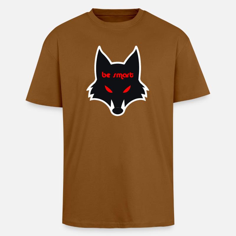 Düstere Wolfgrafik mit Botschaft - Oversized Heavyweight Unisex T-Shirt - Toffee