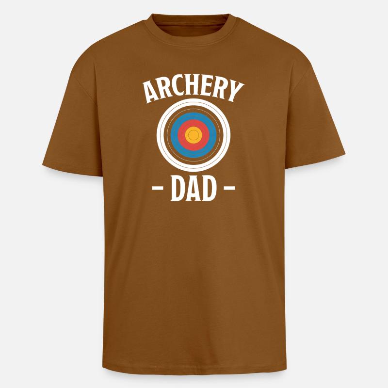 Bogenschießen Spruch Papa Bogenschießen Geschenk - Oversized Heavyweight Unisex T-Shirt - Toffee