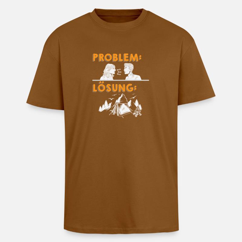 Camper Camping Caravan Saying - Unisex Oversized Heavyweight T-shirt - toffee
