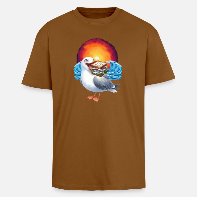 maritim Möwe Möwen Sandwich - Oversized Heavyweight Unisex T-Shirt - Toffee