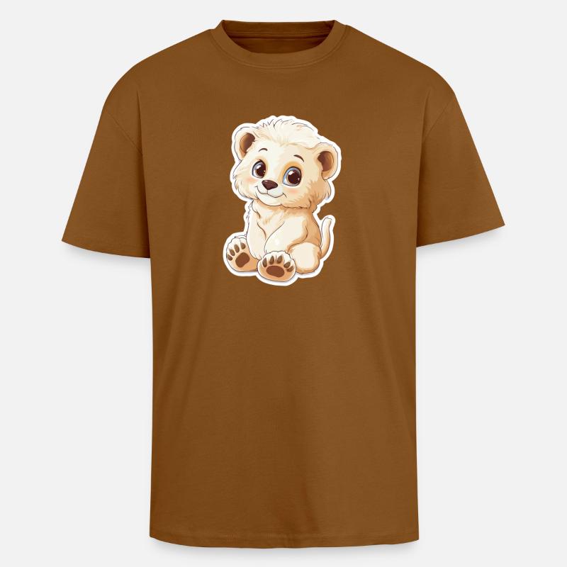 Löwe - Oversized Heavyweight Unisex T-Shirt - Toffee