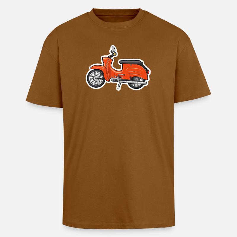 Retro Orange Simson Schwalbe Design - Oversized Heavyweight Unisex T-Shirt - Toffee
