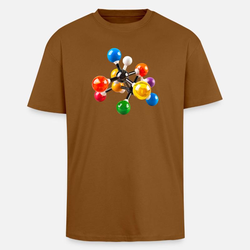 Bunte Molekülstruktur Muster - Oversized Heavyweight Unisex T-Shirt - Toffee