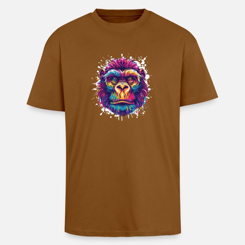 Gorilla Farbklecks Tier - Oversized Heavyweight Unisex T-Shirt - Toffee