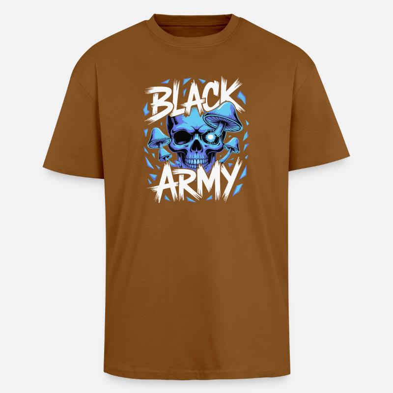 Blauer Schädel Armee Pilze - Oversized Heavyweight Unisex T-Shirt - Toffee