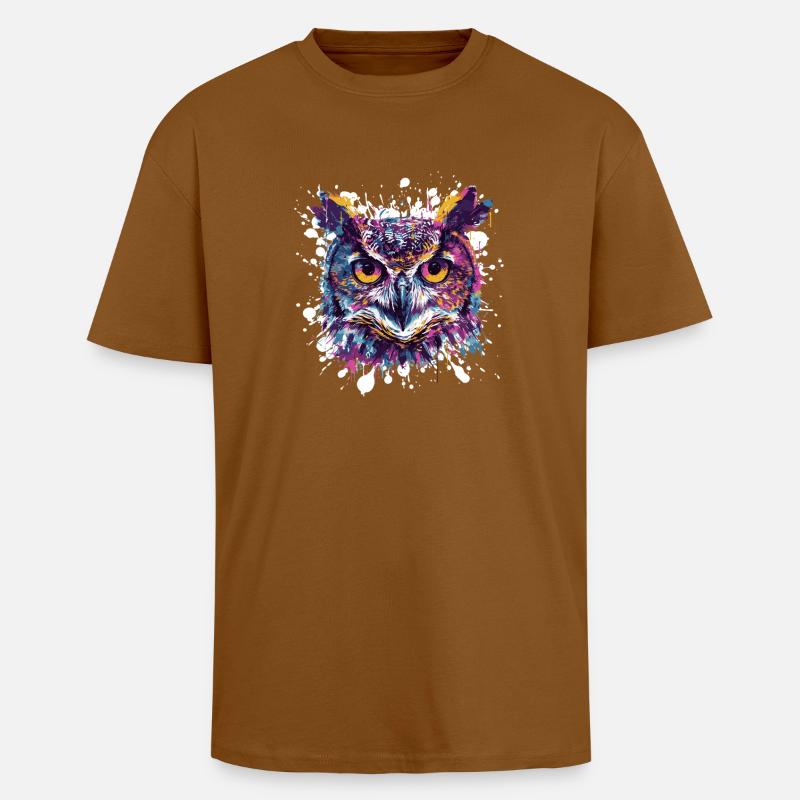 Eulenkopf Splatter - Oversized Heavyweight Unisex T-Shirt - Toffee