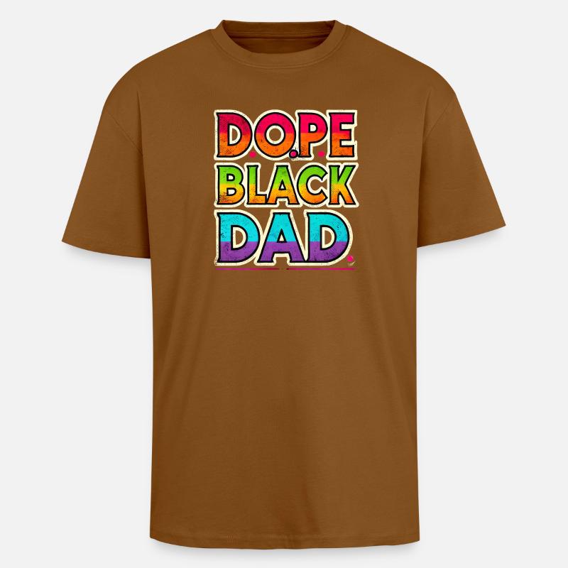 Cool Black Dad Rainbow Design - Unisex Oversized Heavyweight T-shirt - toffee