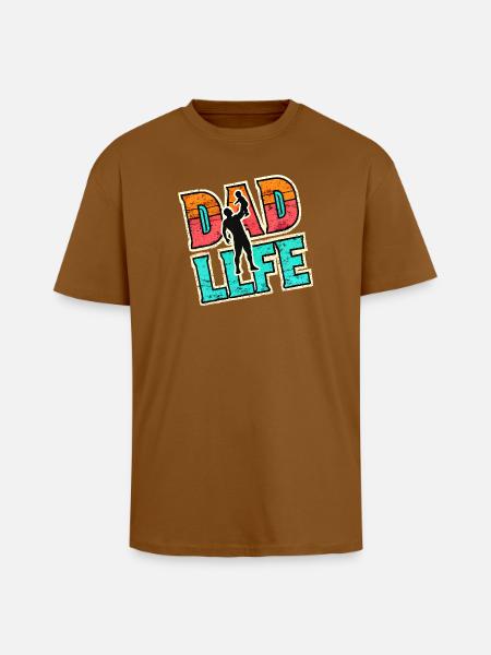 Dad Life, Fathers Gift - Unisex Oversized Heavyweight T-shirt - toffee