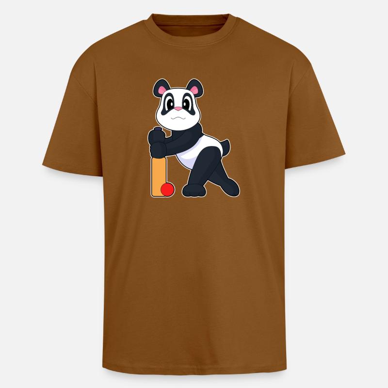 Panda Cricket Battes de cricket - T-shirt unisexe oversize épais - toffee