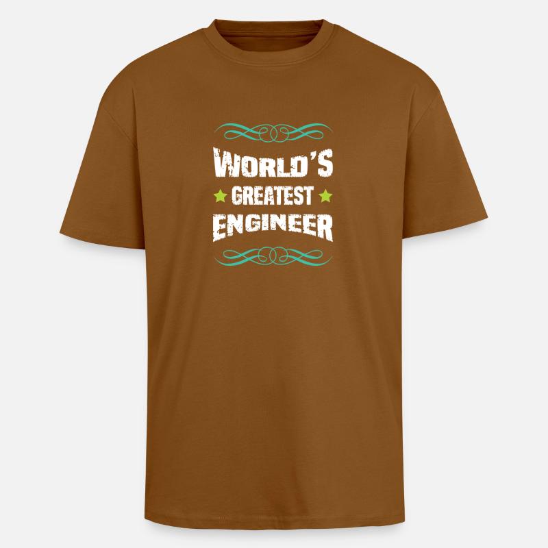 World's Greatest Engineer - Oversized Heavyweight Unisex T-Shirt - Toffee