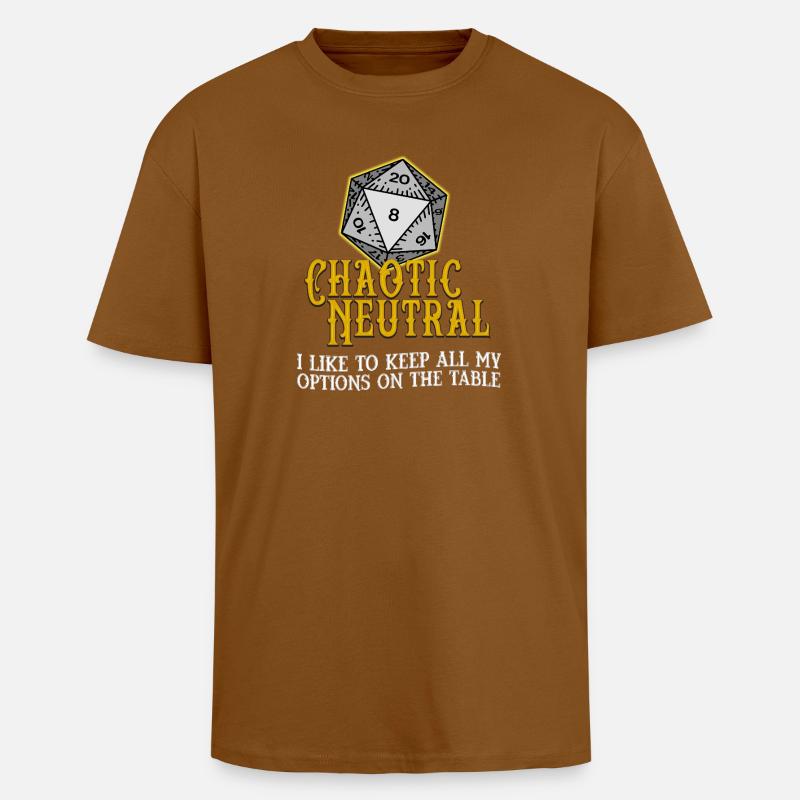 Chaotisch Neutral D20 - Oversized Heavyweight Unisex T-Shirt - Toffee